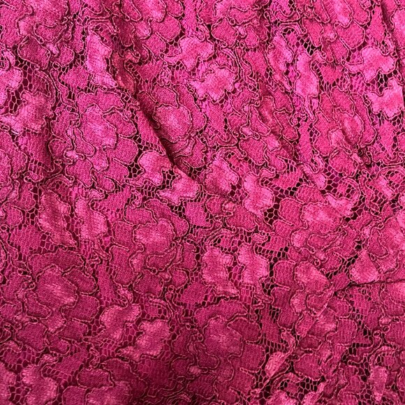 PLANET Womens 12 LACE Plum Purple Lined Party DRESS w zip, short cap sleeve - Picture 4 of 14